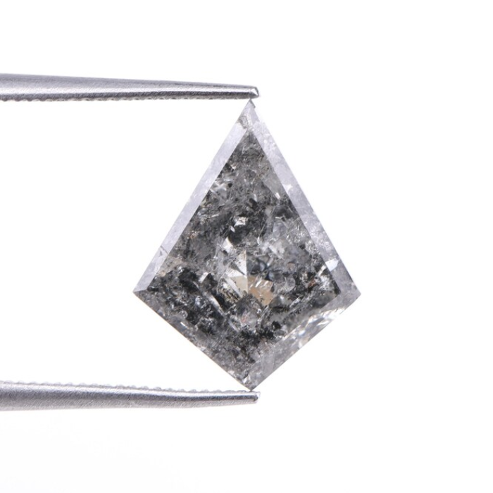 Salt and Pepper Kite Cut Natural Loose Diamond - Minimal Carbon