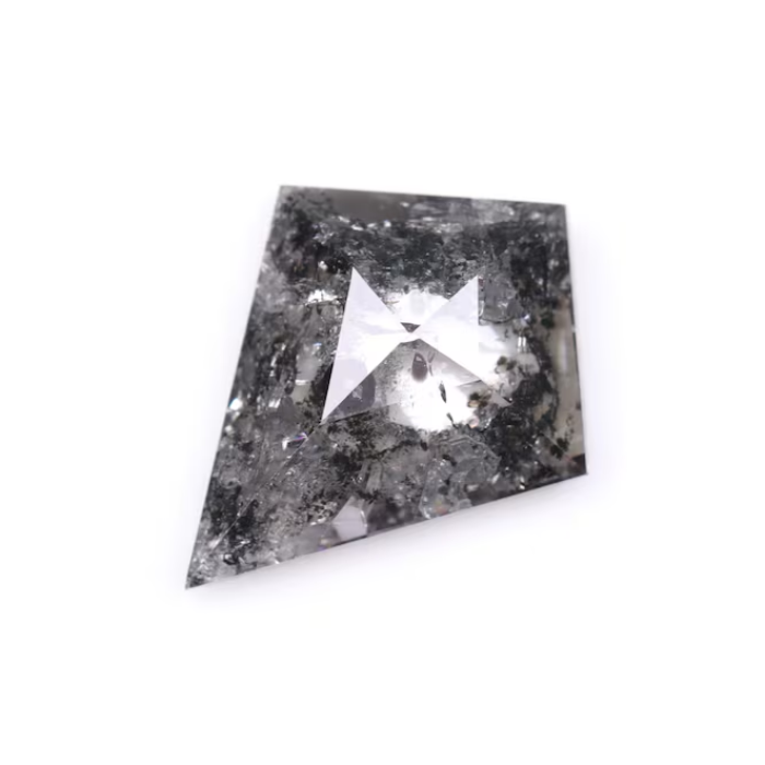Salt and Pepper Kite Cut Natural Loose Diamond - Minimal Carbon