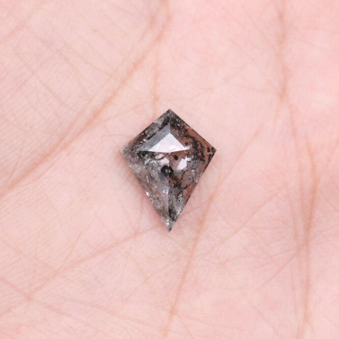 Salt and Pepper Kite Cut Natural Loose Diamond - Minimal Carbon