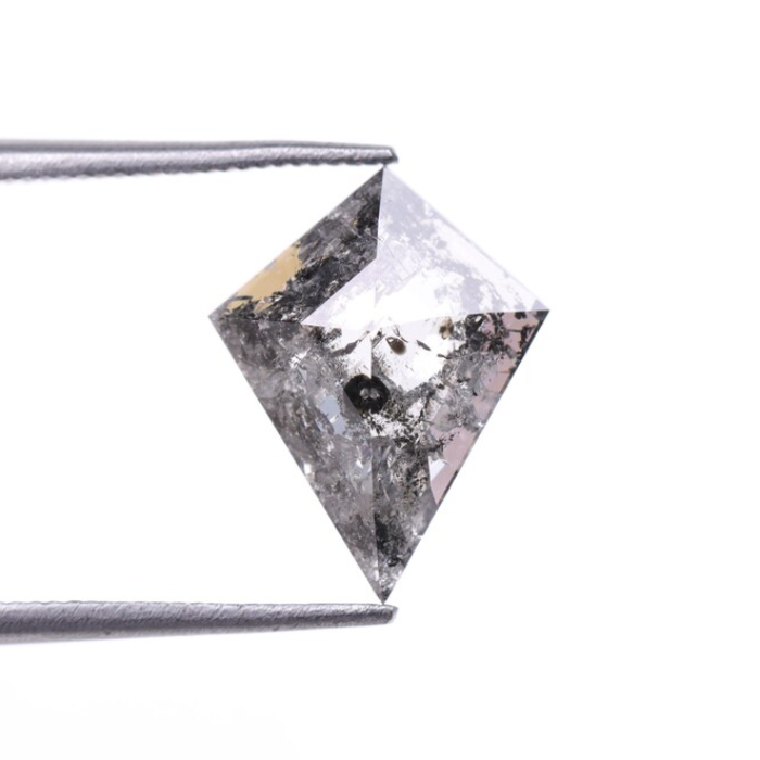 Salt and Pepper Kite Cut Natural Loose Diamond - Minimal Carbon