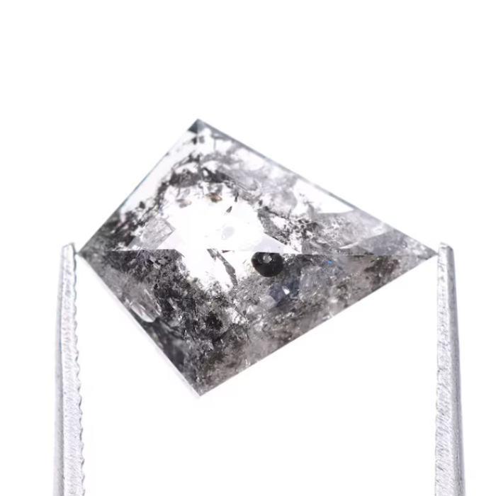 Salt and Pepper Kite Cut Natural Loose Diamond - Minimal Carbon