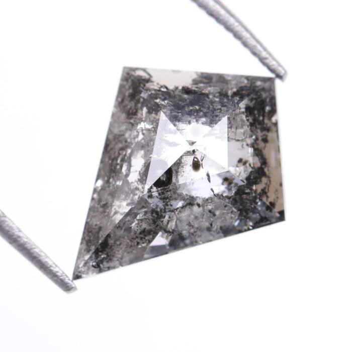 Salt and Pepper Kite Cut Natural Loose Diamond - Minimal Carbon