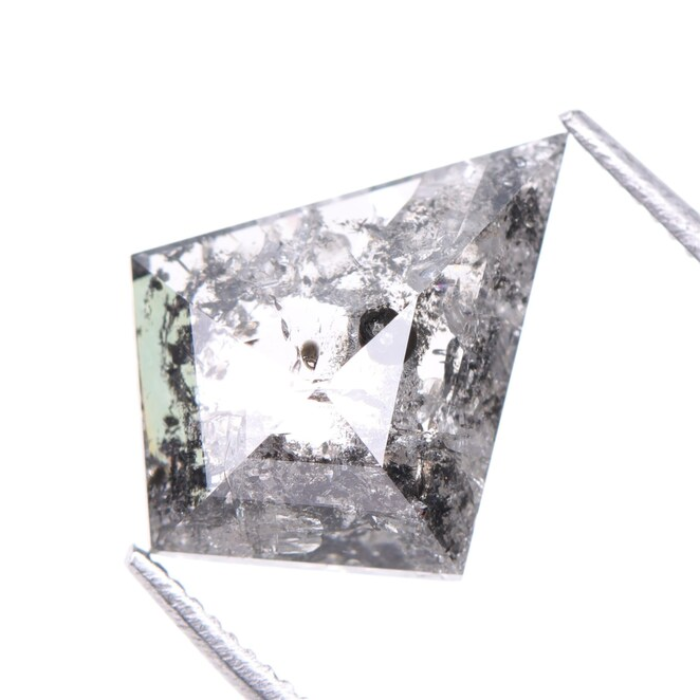 Salt and Pepper Kite Cut Natural Loose Diamond - Minimal Carbon