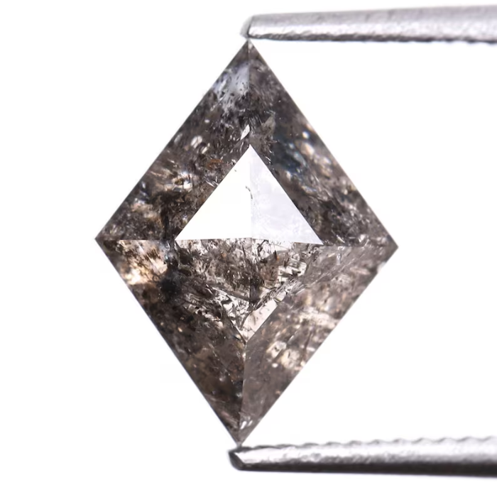 Salt and Pepper Kite cut Loose Earth Mined Diamond