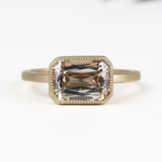 Satin Matte Finish Ring-Champagne Cushion Cut Ring