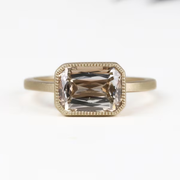 Satin Matte Finish Ring-Champagne Cushion Cut Ring