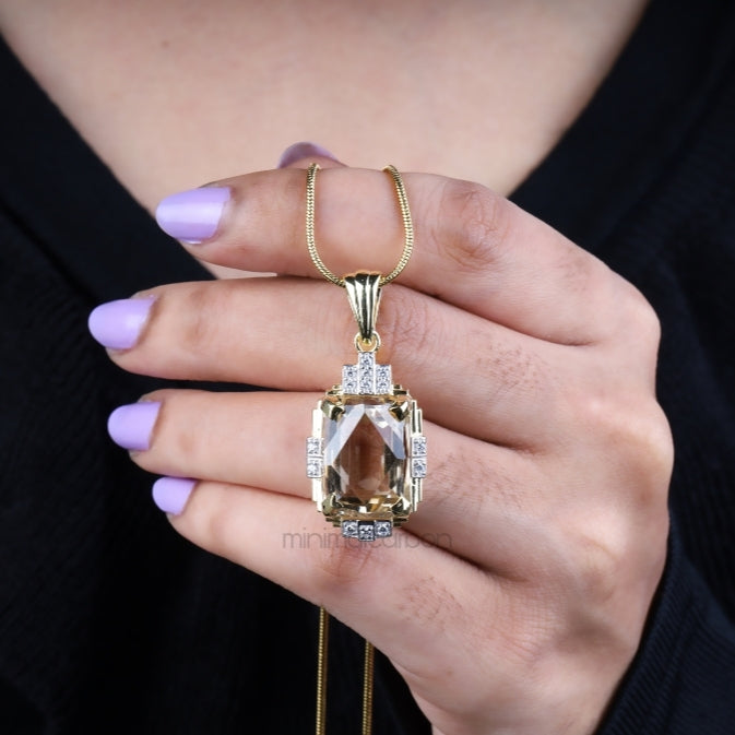Smoky Quartz Pendant - Minimal Carbon
