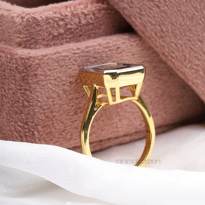 Smoky Quartz Ring - Minimal Carbon