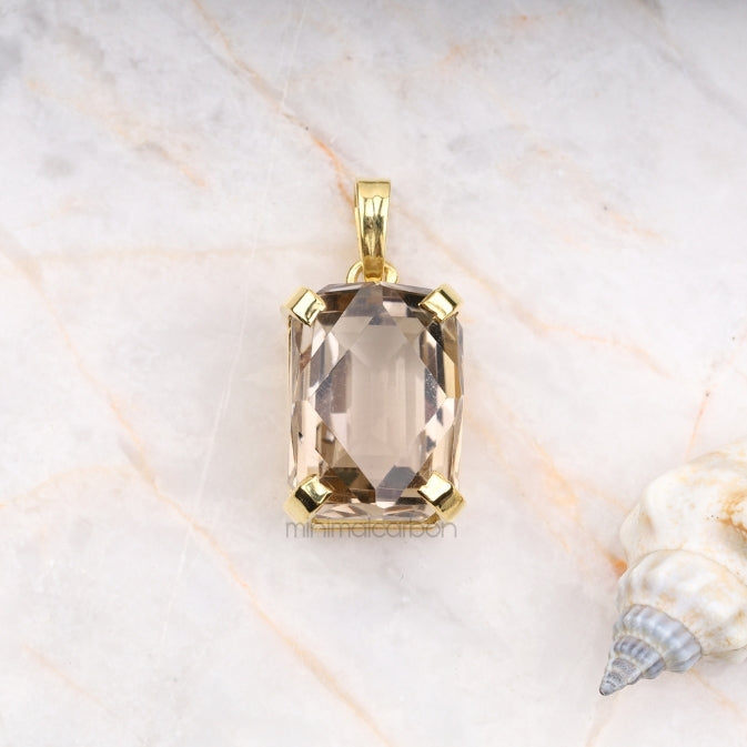 Smoky Quartz Pendant - Minimal Carbon
