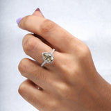 Zultanite Pear Ring Halo Engagement Ring - Minimal Carbon