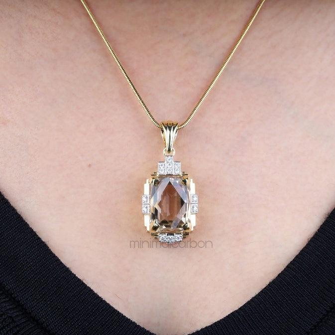 Smoky Quartz Pendant - Minimal Carbon