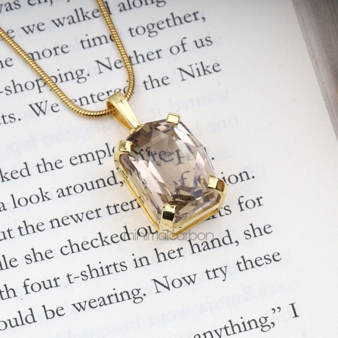 Smoky Quartz Pendant - Minimal Carbon