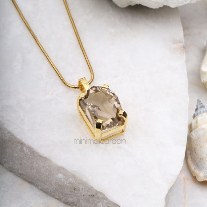 Smoky Quartz Pendant - Minimal Carbon