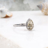 Zultanite Pear Ring Halo Engagement Ring - Minimal Carbon