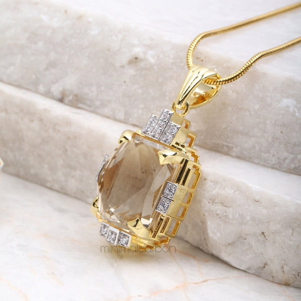 Smoky Quartz Pendant - Minimal Carbon