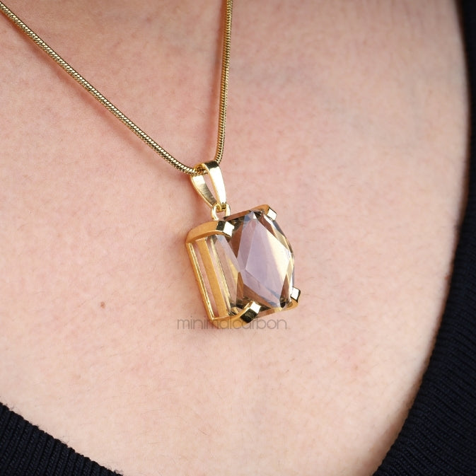 Smoky Quartz Pendant - Minimal Carbon