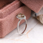 Load image into Gallery viewer, Zultanite Pear Ring Halo Engagement Ring
