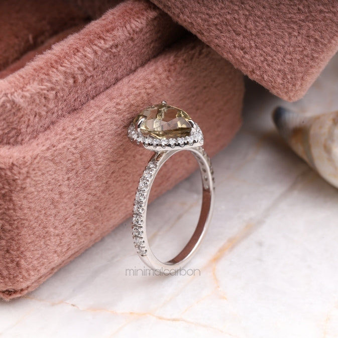 Zultanite Pear Ring Halo Engagement Ring