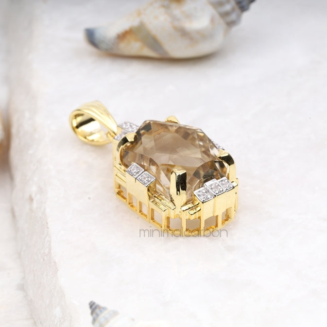 Smoky Quartz Pendant - Minimal Carbon