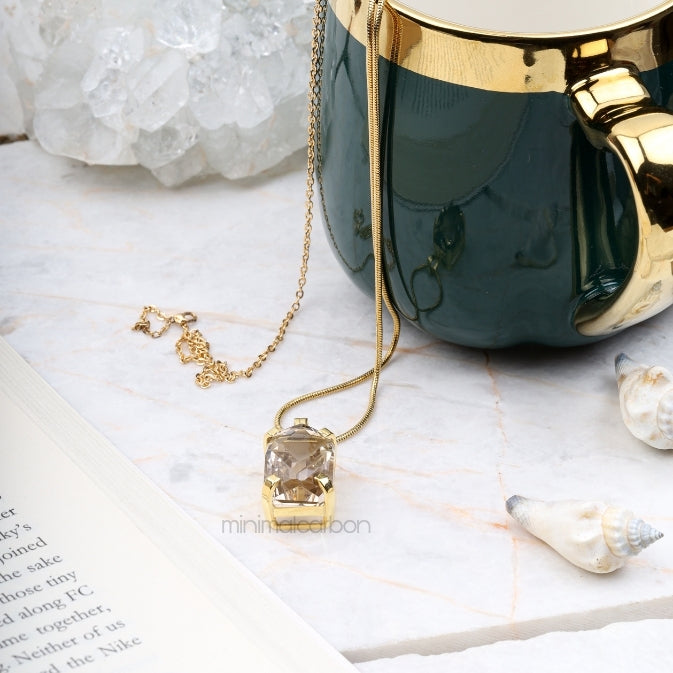 Smoky Quartz Pendant - Minimal Carbon