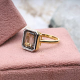 Smoky Quartz Ring - Minimal Carbon