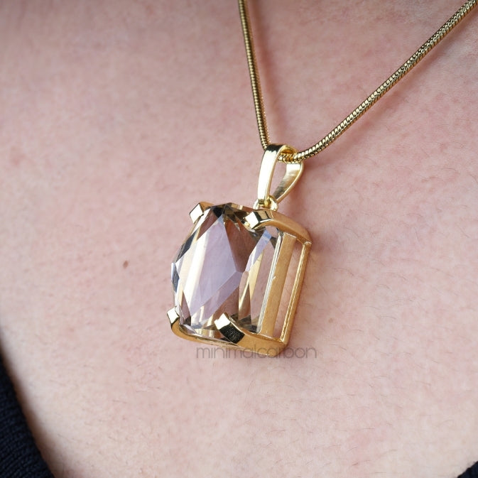 Smoky Quartz Pendant - Minimal Carbon