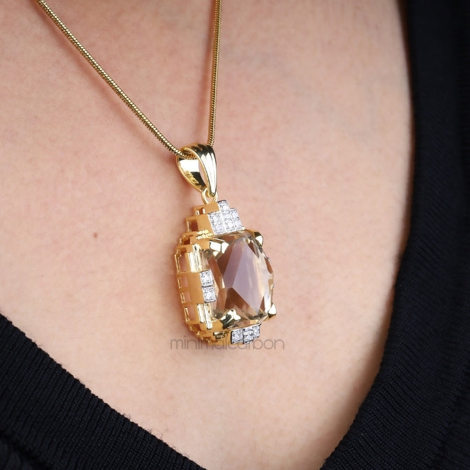 Smoky Quartz Pendant - Minimal Carbon