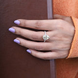 Zultanite Pear Ring Halo Engagement Ring - Minimal Carbon