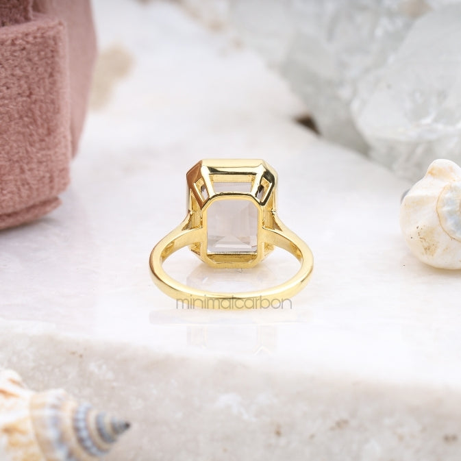 Smoky Quartz Ring - Minimal Carbon