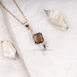 Smoky Quartz Pendant - Minimal Carbon