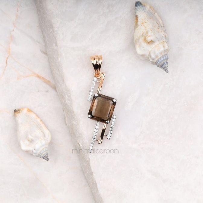 Smoky Quartz Pendant - Minimal Carbon