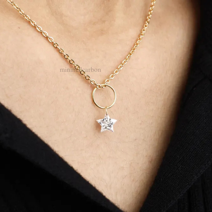 Start Cut Lab Grown Diamond Solitaire Pendant