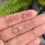 Natural Strawberry Quartz | Hexagon Strawberry Quartz Pair - Minimal Carbon