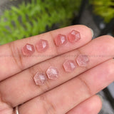 Natural Strawberry Quartz | Hexagon Strawberry Quartz Pair - Minimal Carbon