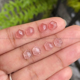 Natural Strawberry Quartz | Hexagon Strawberry Quartz Pair - Minimal Carbon
