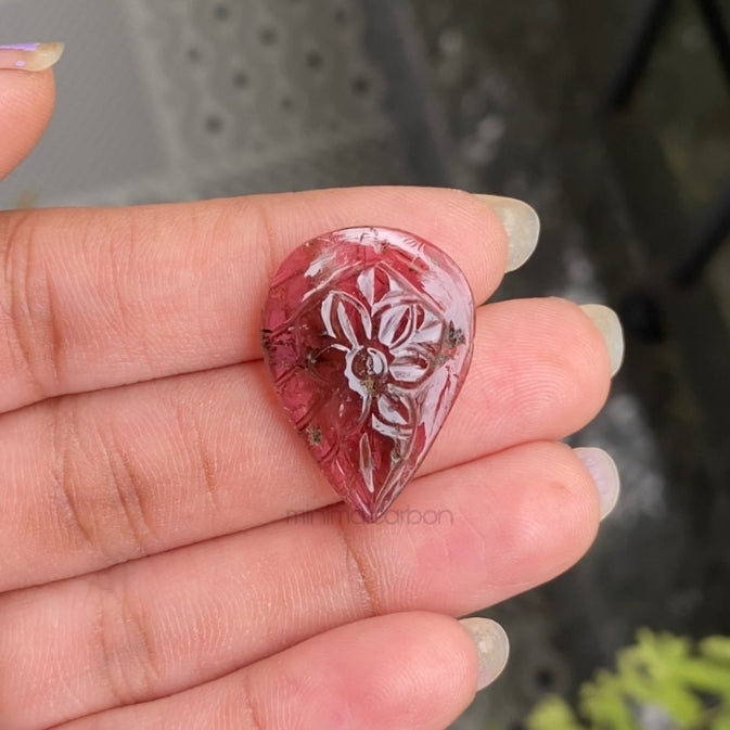 13.49 CT, 26.3 X 19.1 MM | Natural Tourmaline | Loose Tourmaline - Minimal Carbon