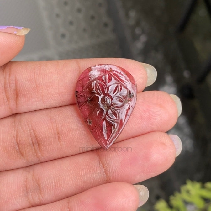 13.49 CT, 26.3 X 19.1 MM | Natural Tourmaline | Loose Tourmaline - Minimal Carbon