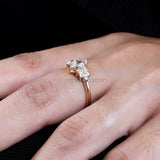 Kite Cut Salt and Pepper Lab Diamond Bridal Ring