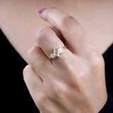 Kite Cut Salt and Pepper Lab Diamond Bridal Ring