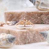 Kite Cut Salt and Pepper Lab Diamond Bridal Ring
