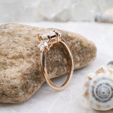 Kite Cut Salt and Pepper Lab Diamond Bridal Ring