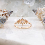 Kite Cut Salt and Pepper Lab Diamond Bridal Ring