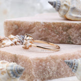Kite Cut Salt and Pepper Lab Diamond Bridal Ring