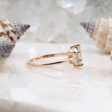 Kite Cut Salt and Pepper Lab Diamond Bridal Ring