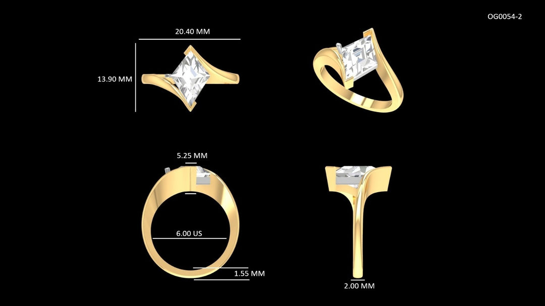 Kite Diamond Ring - Minimal Carbon