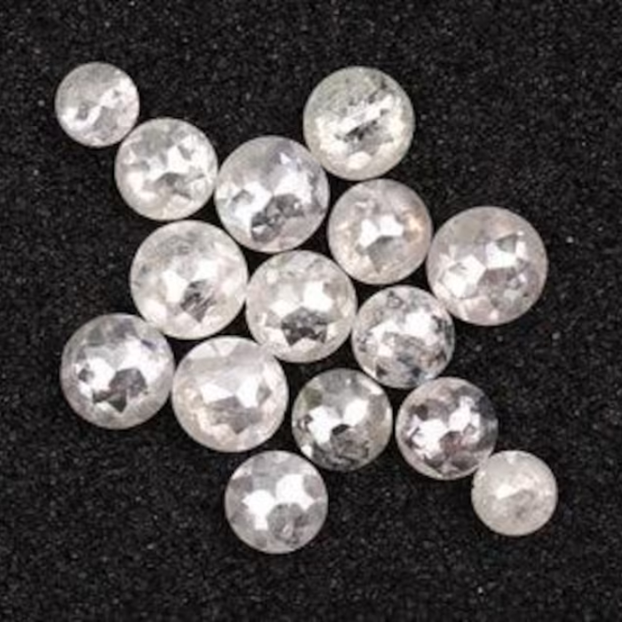 White Loose Natural Round Rose Cut Earth Mined Diamond