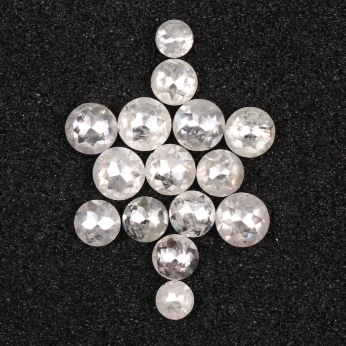 White Loose Natural Round Rose Cut Earth Mined Diamond