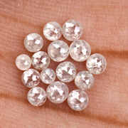 White Loose Natural Round Rose Cut Earth Mined Diamond