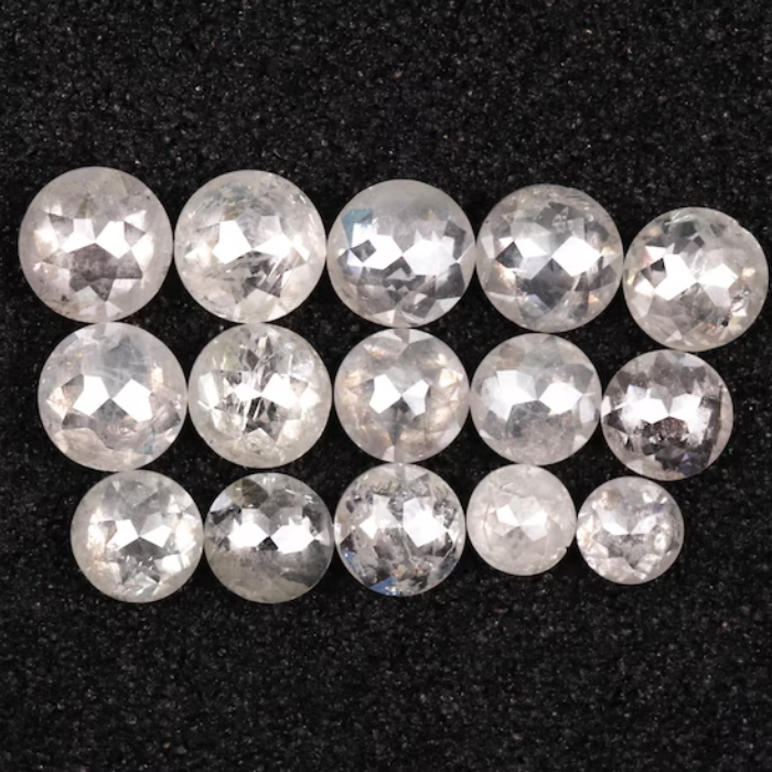 White Loose Natural Round Rose Cut Earth Mined Diamond