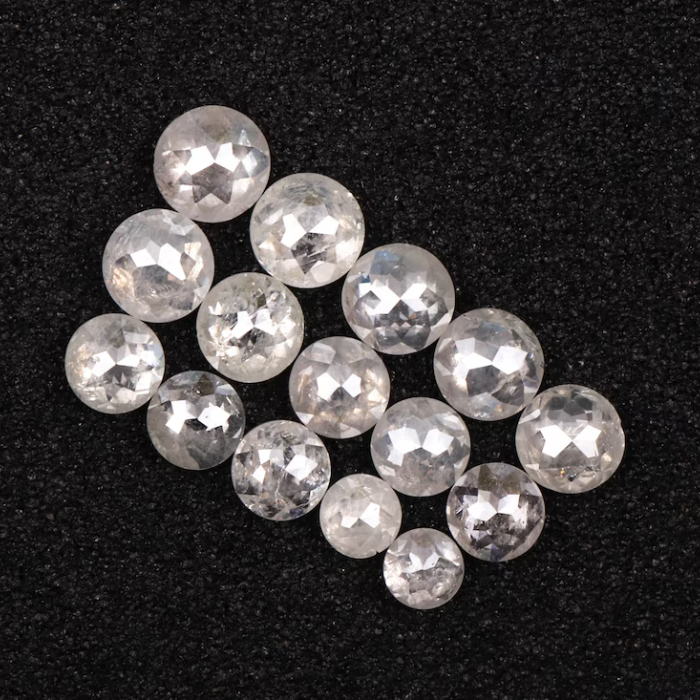 White Loose Natural Round Rose Cut Earth Mined Diamond